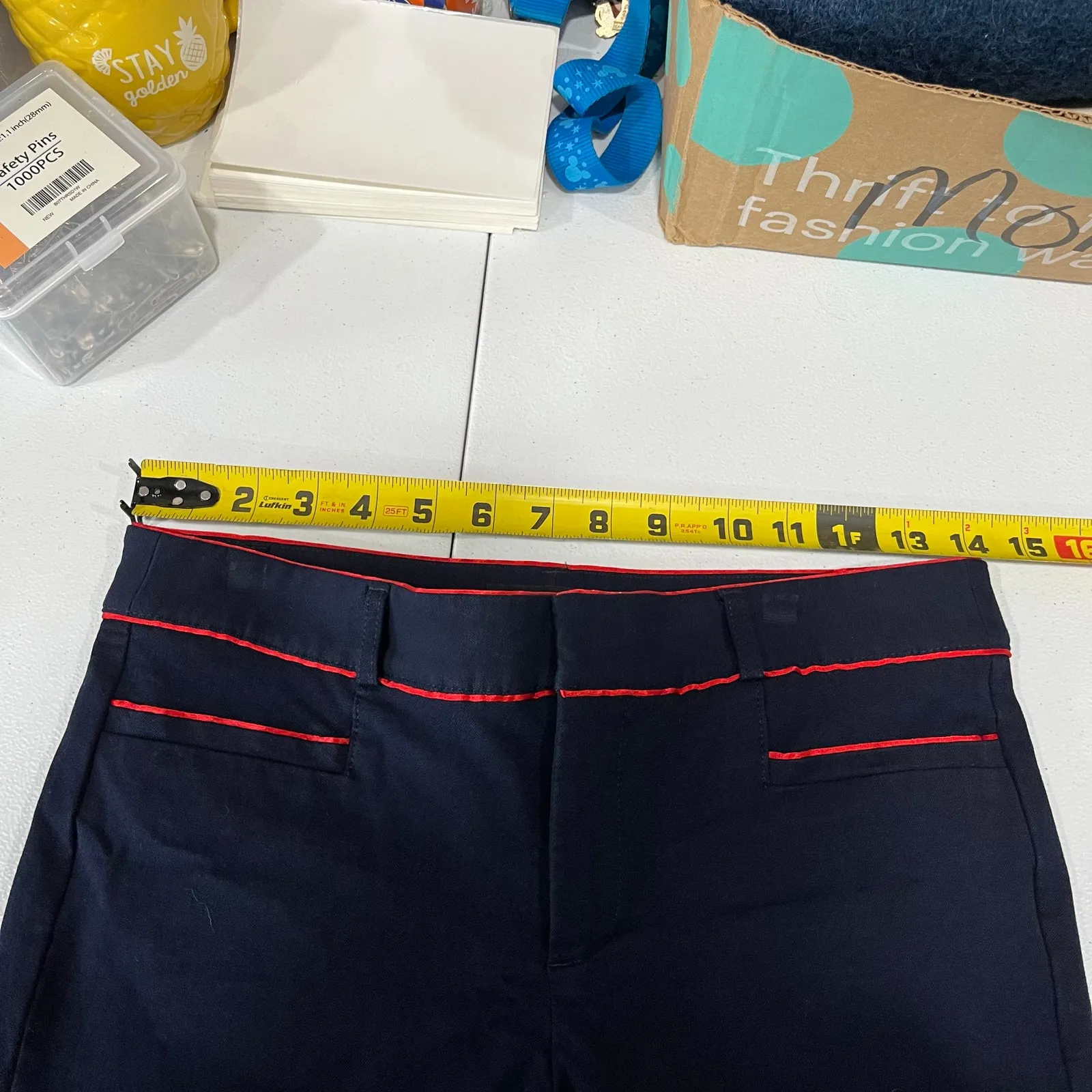 Banana Republic Sloan in Navy Red Pipe Trim Bi-Stretch Slim Ankle Pants 0 - Image 8