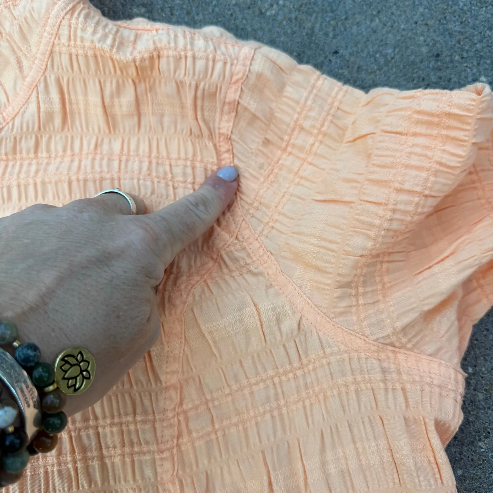 Christopher & Banks Orange Seersucker Roll Sleeve Zip Up Hooded Jacket MEDIUM - Image 7