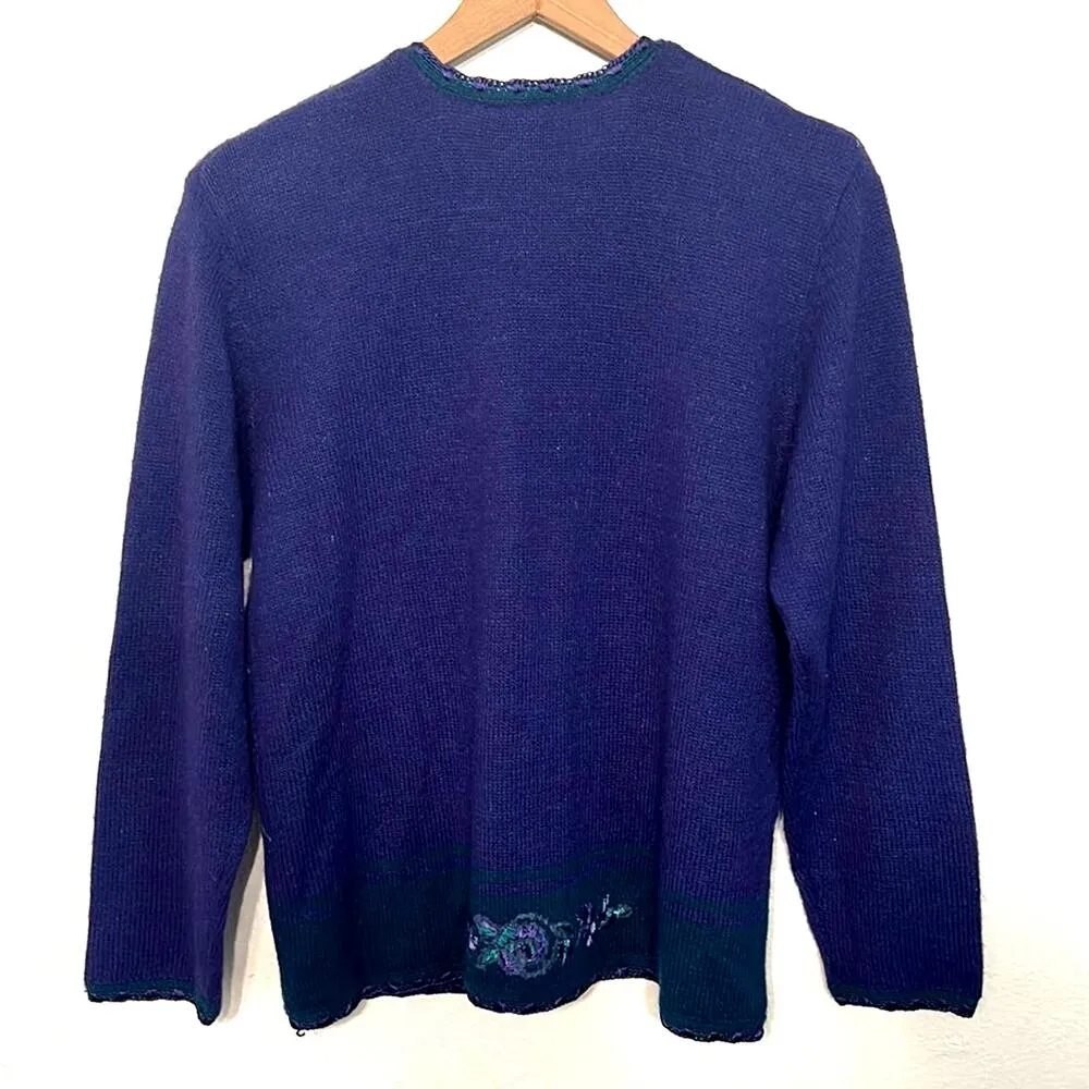 Vintage Womens Cardigan Sweater Medium MP Purple Long Sleeve Easter Grannycore Size undefined - Image 2