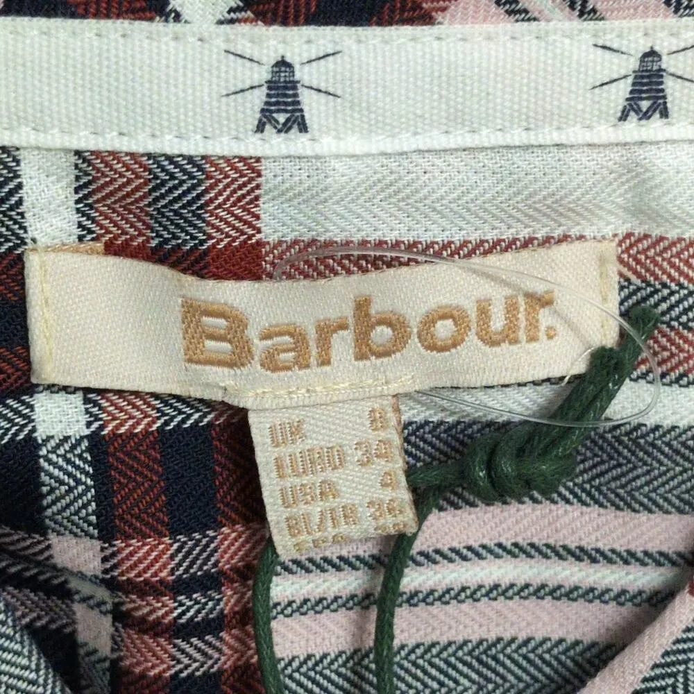 Barbour Bethwin Shirt Cloud Check Herringbone Plaid Button Front 4 New - Image 7