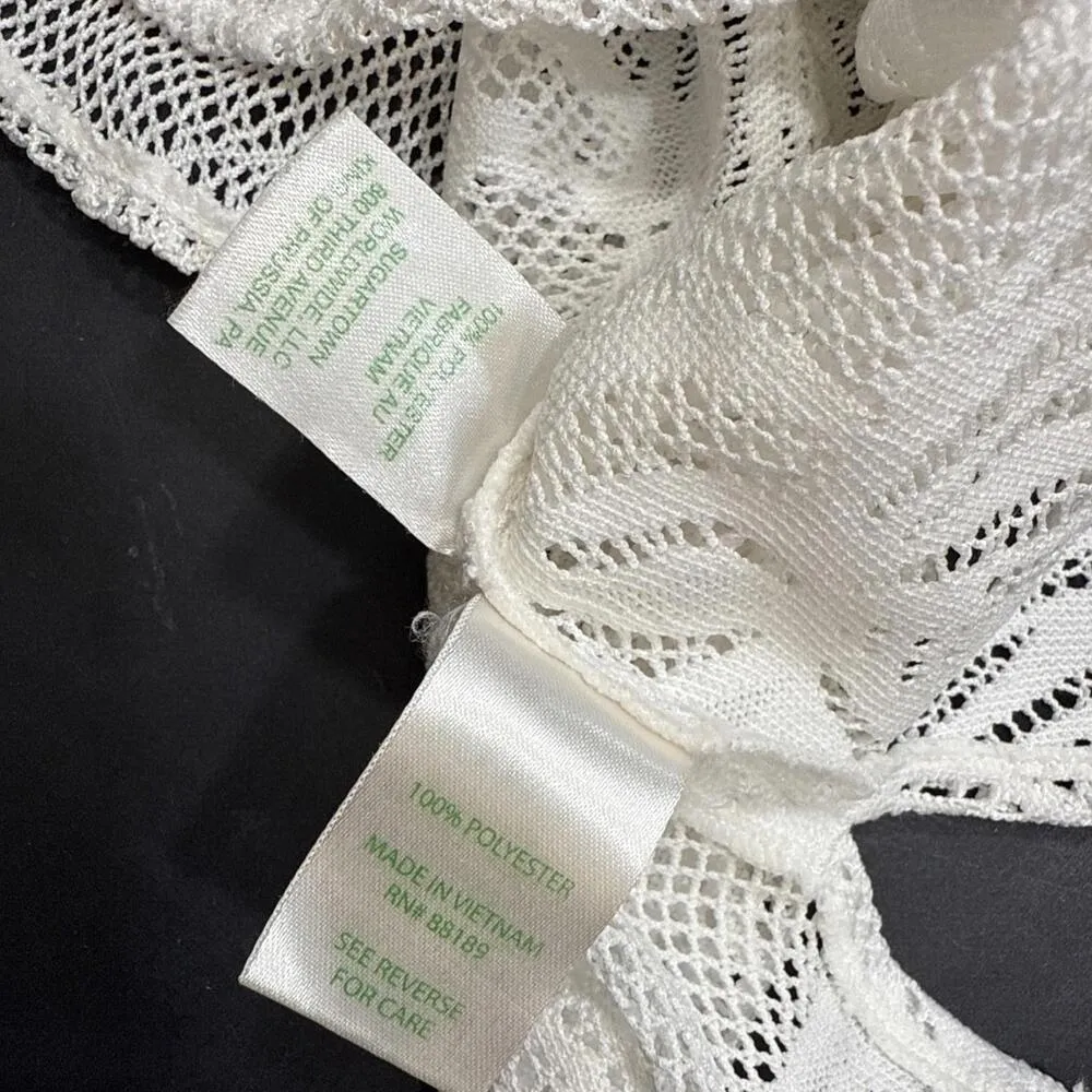 Lilly Pulitzer Luxury Minimalist Swim Bathing Suit Cover Up White Crochet S - Image 11