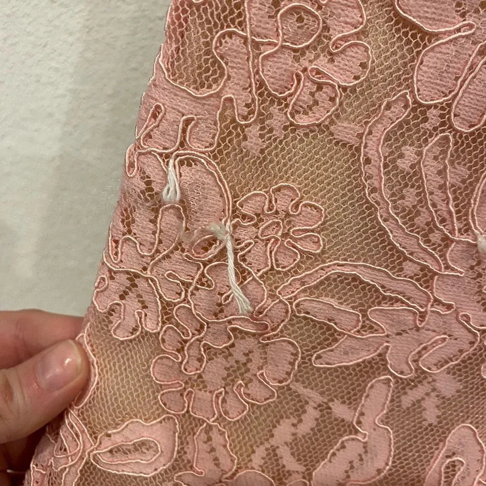 NWT LA FEMME Pink Lace Imitation Pearl Accent Two Piece Mermaid Gown Size 00 - Image 6