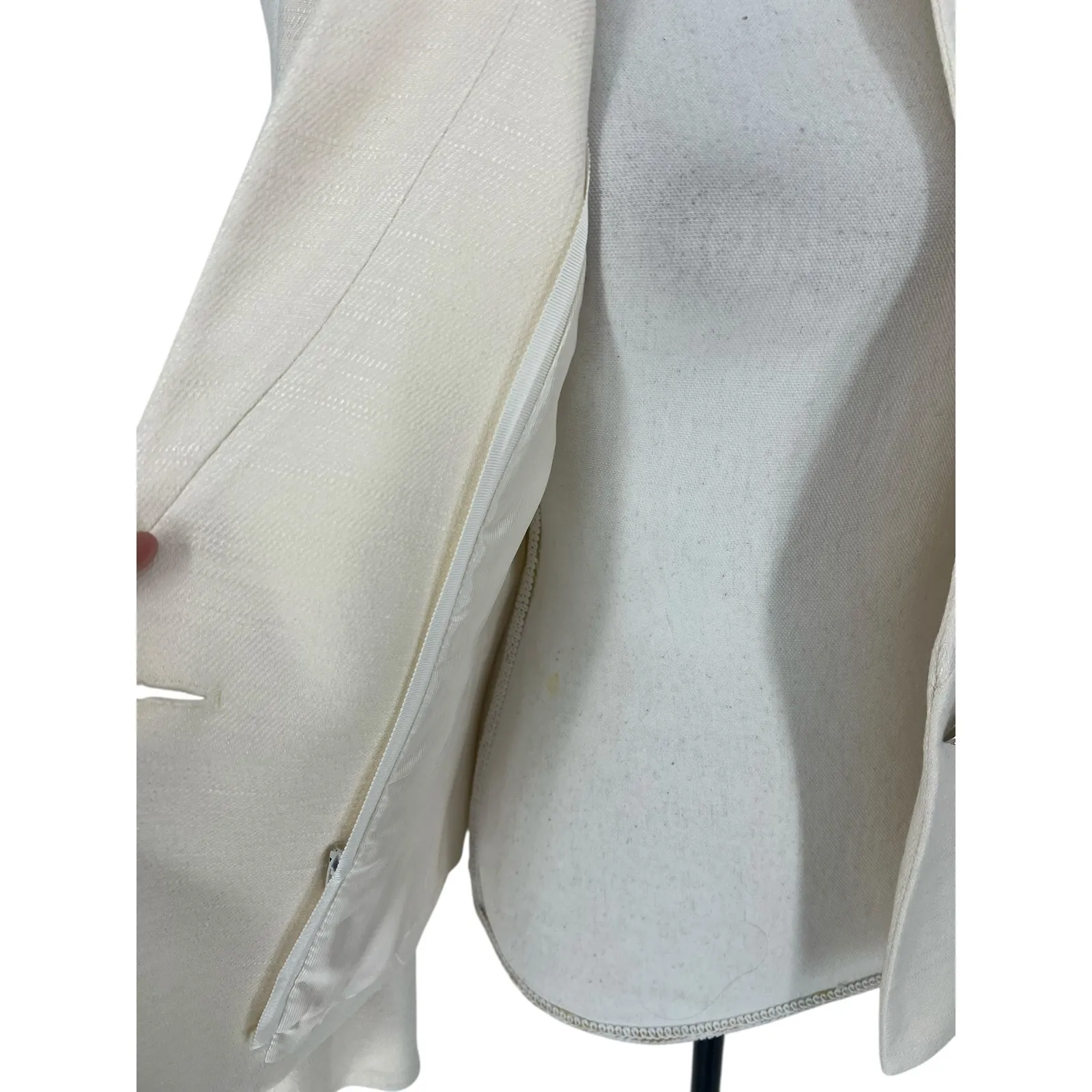 Veronica Beard White One Button Farley Dickey Blazer - Image 9