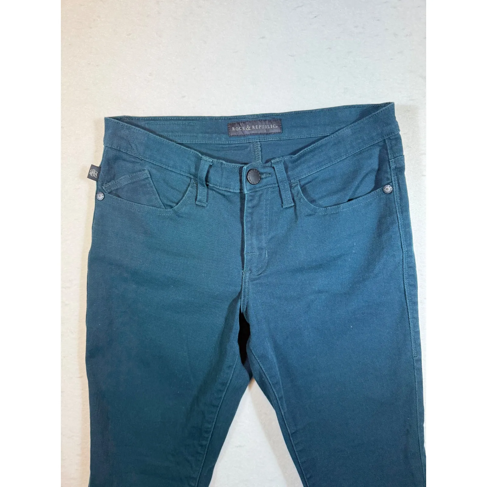 Rock Republic Berlin Women's Teal Skinny Leg Jeans Size 8 M Green - Image 3