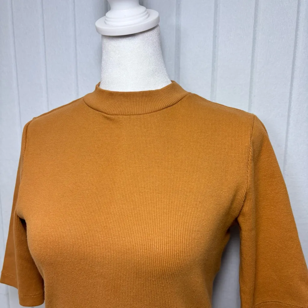 MAEVE Anthropologie Womens Size XS Sweater Short Sleeve Ribbed - Image 3