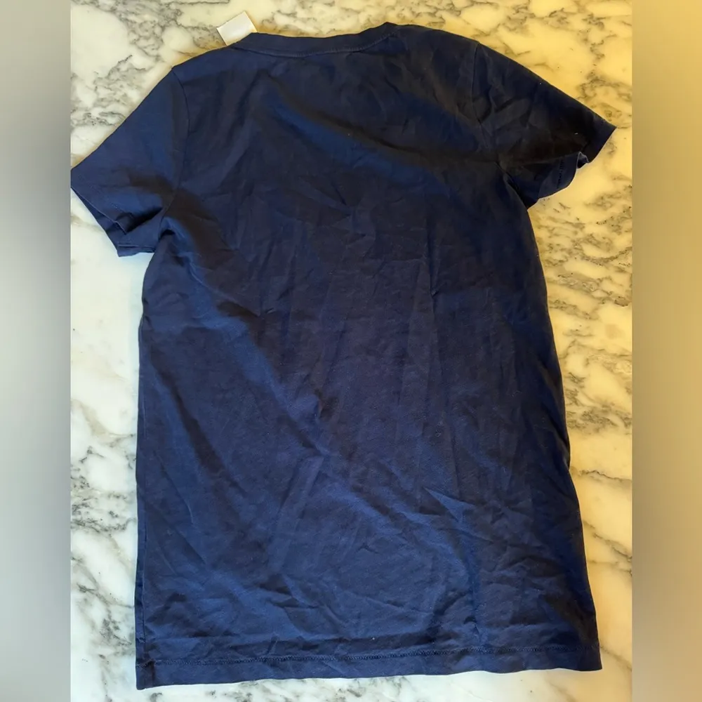 NWT J.Crew Navy Blue Slub Cotton Tee Shirt V Neck Sz M - Image 4