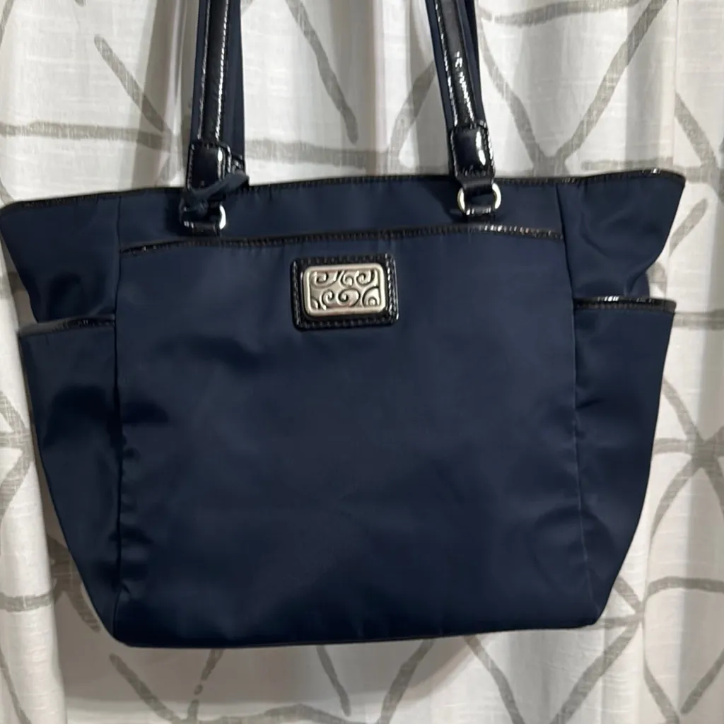 Brighton Rudy Tote Navy Blue Bag with Silver Accents - Image 2