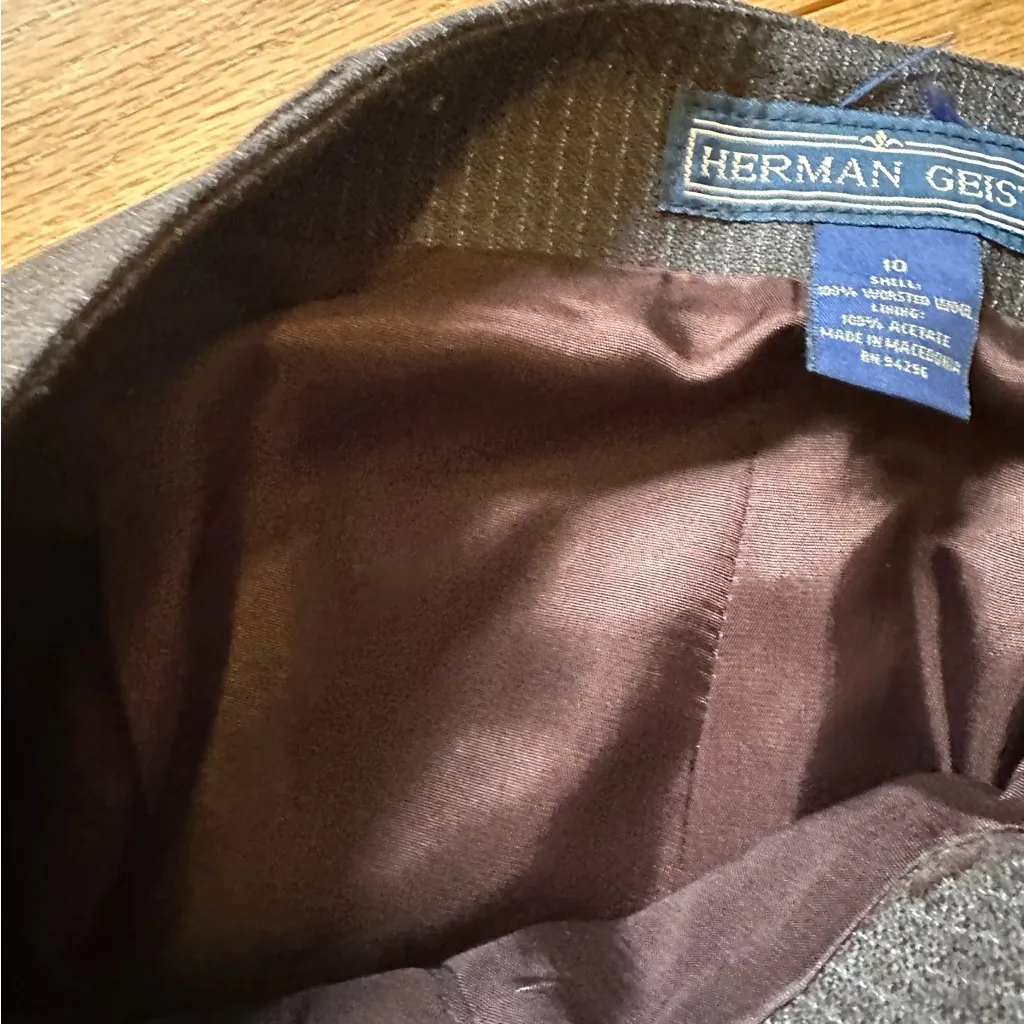 Herman Geist Plaid Wool Lined Menswear Trousers Womens 10 New - Image 7