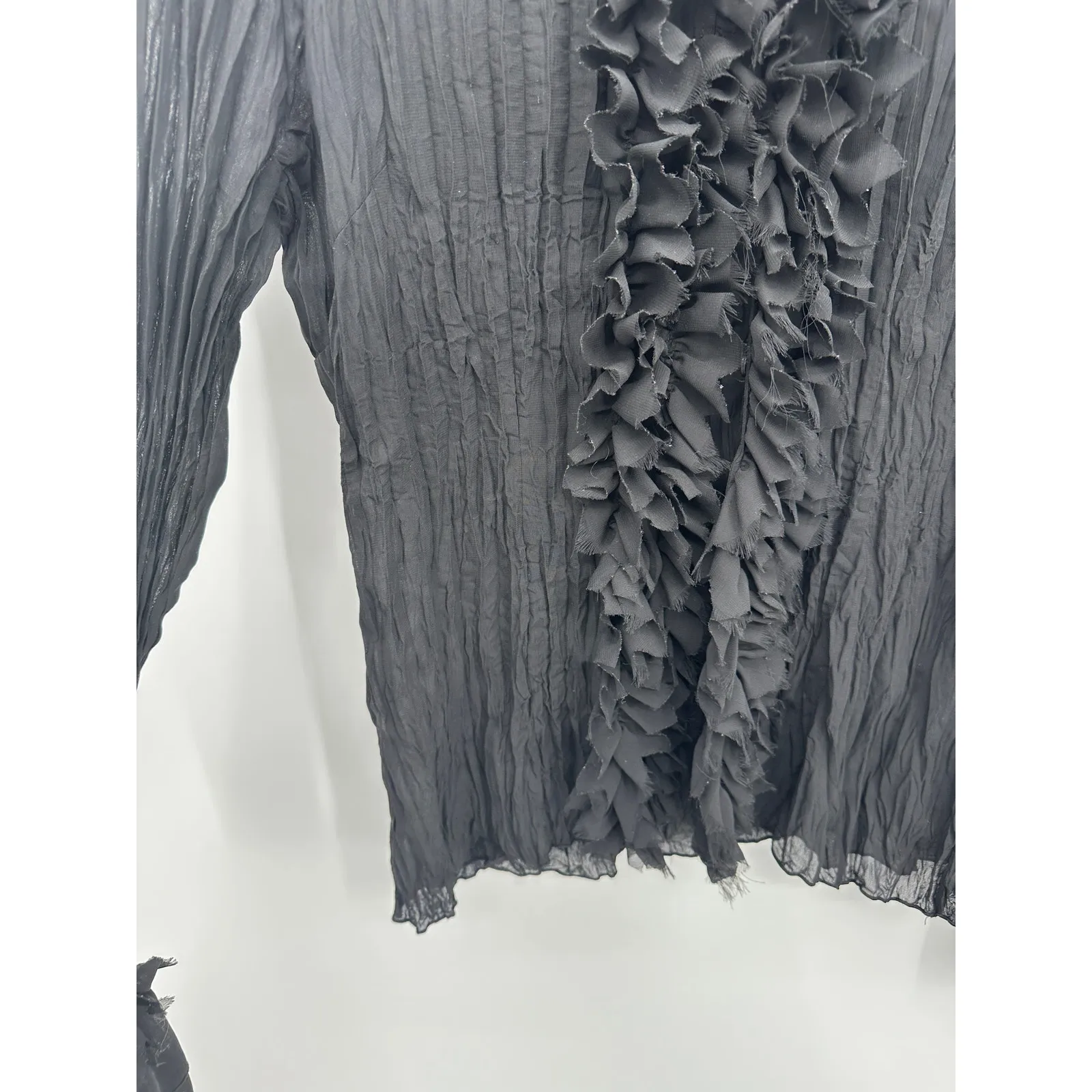Kaelyn Max Top Womens Size L Black Ruffle Edwardian Y2K Coquette Grunge Witchy Size L - Image 5
