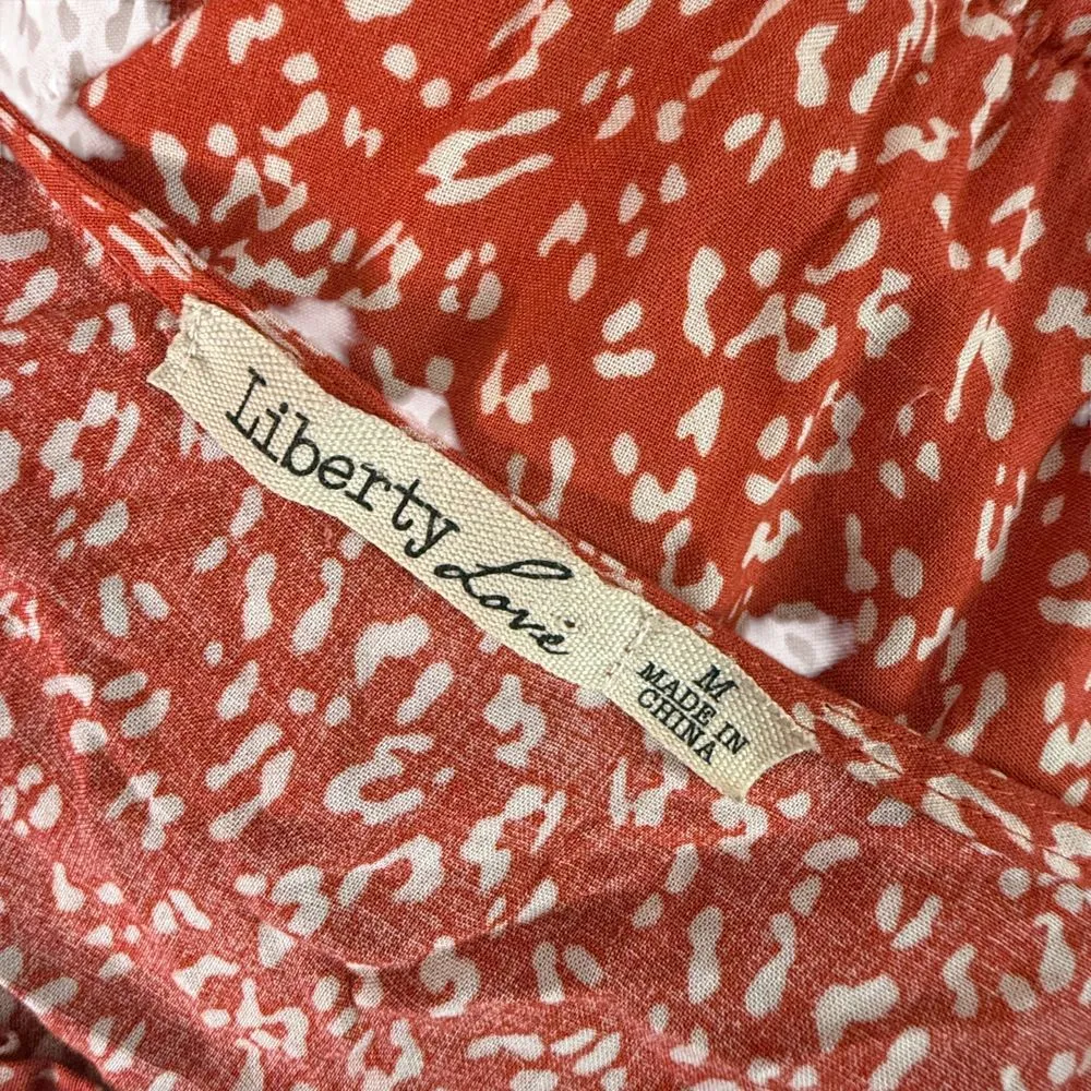 Liberty Love Smocked Milkmaid Tiered Midi Dress Size M Ditsy Print Romantic BOHO - Image 8