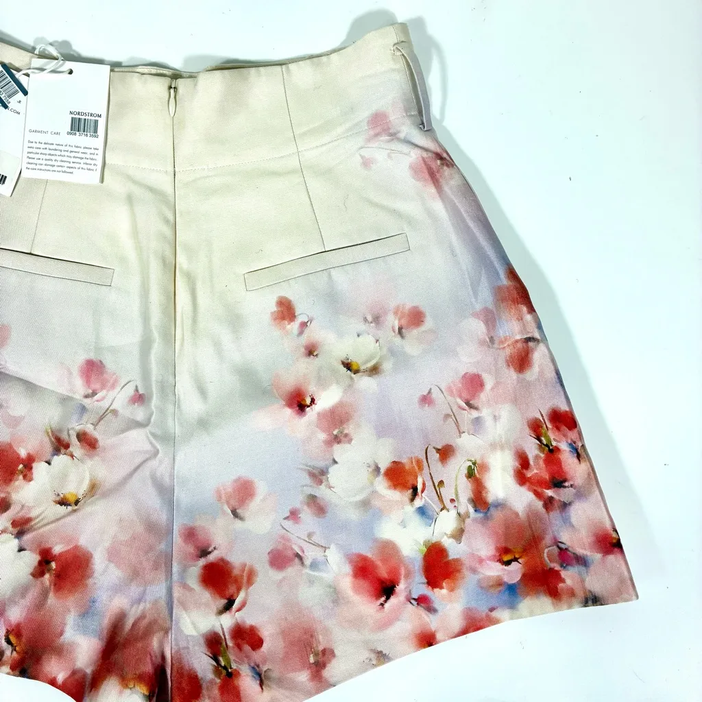 Zimmermann Crush Twill Shorts US 4 Scarlett Floral Silk Cotton NWT AU 0 - Image 13