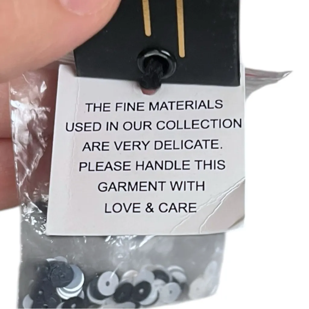 NWT AS BY DF Sequin Rugby Colorblock Long Sleeve Tee in Witching Hour Blue Small White - Image 11