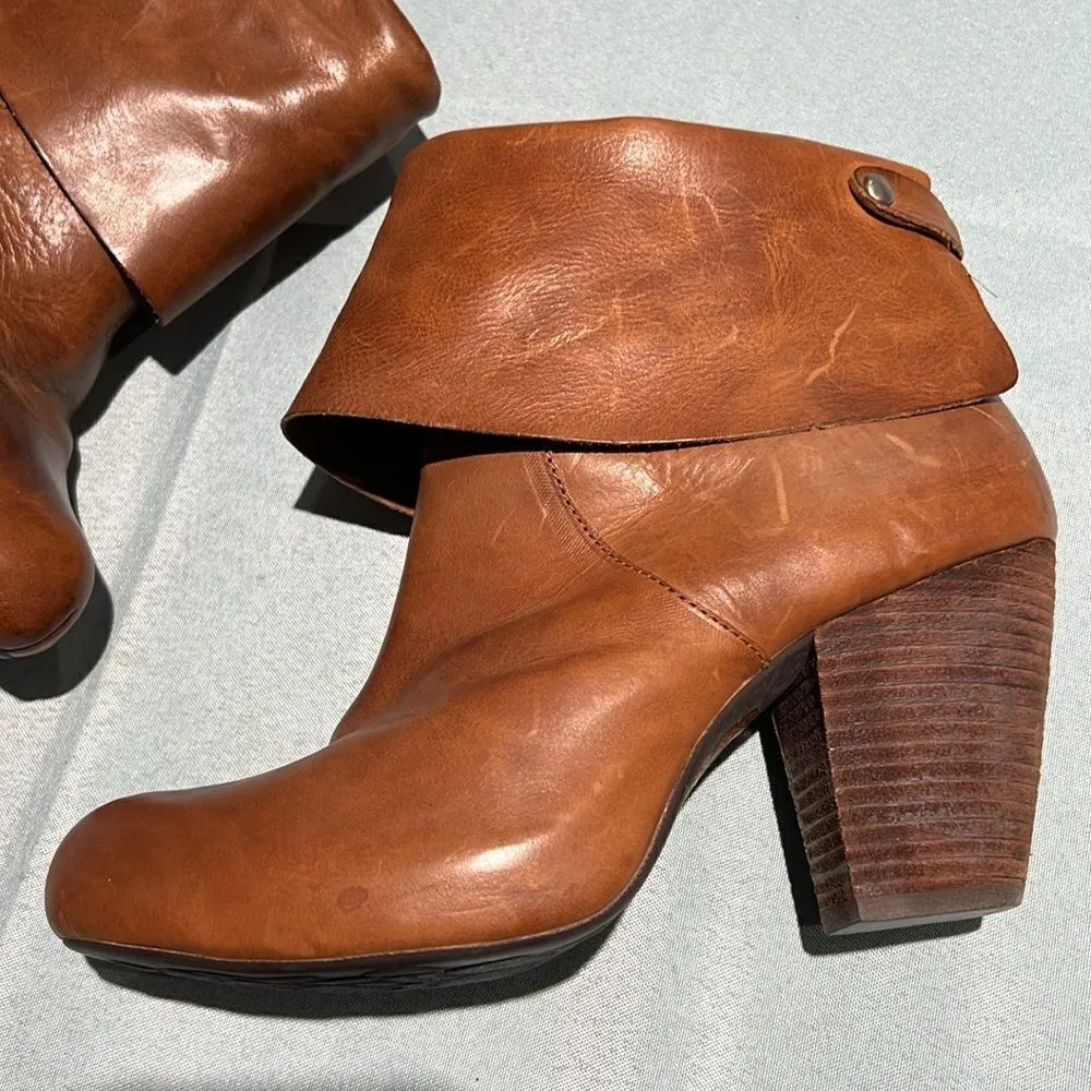 Kork‎ Ease Cognac Roll Over Ankle Boots Size 7.5   B54 - Image 4
