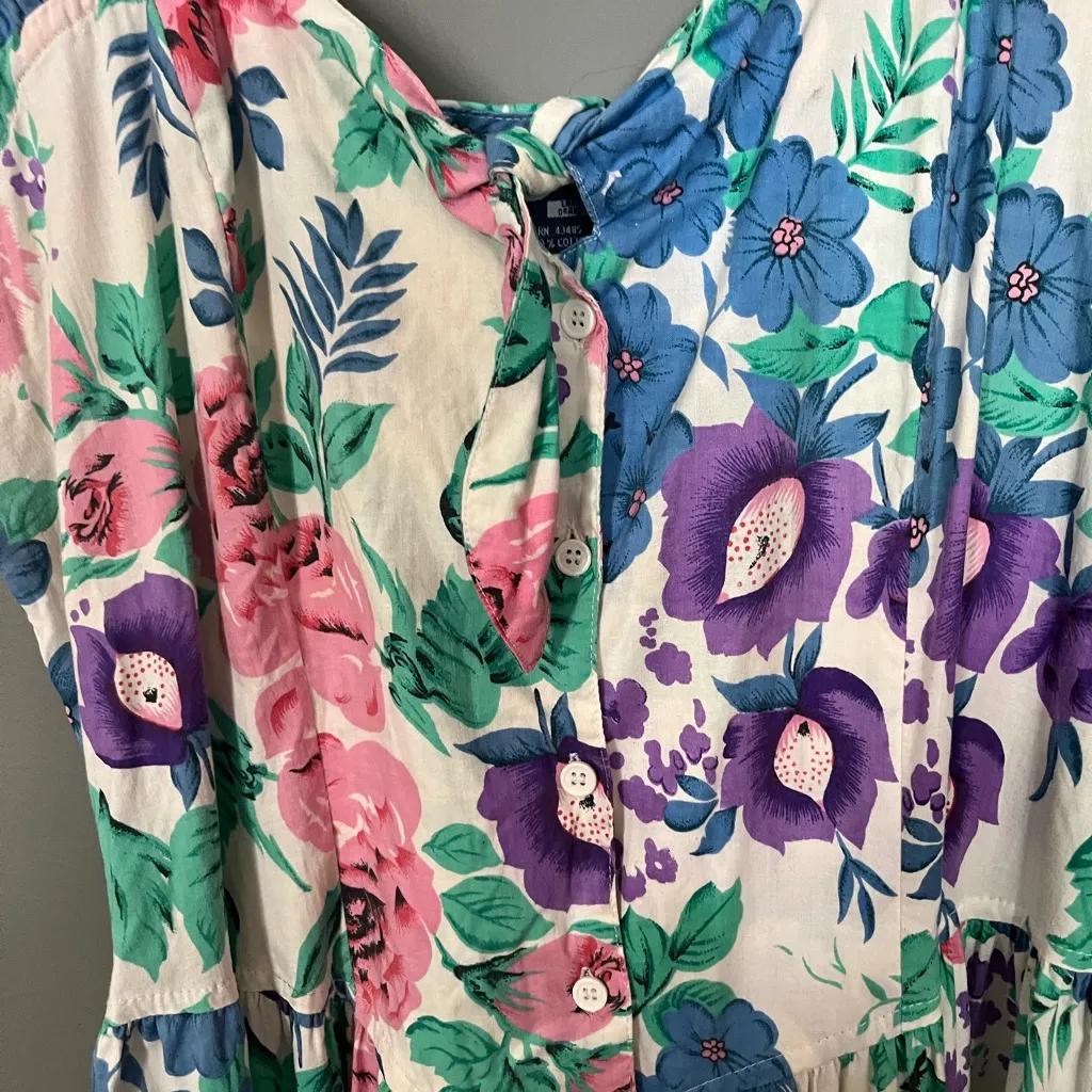 VTG Chandni Floral Modest Dress Women’s Size L Maxi Pink - Image 2