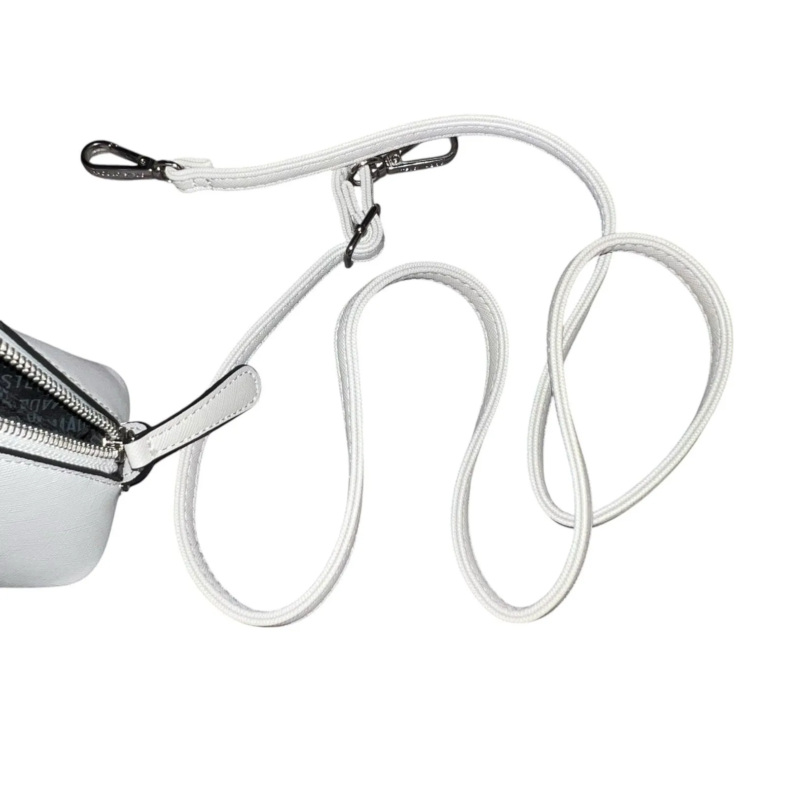 STEVE MADDEN Faith Saffiano Small Faux Leather Crossbody White Bag Purse Euc - Image 6