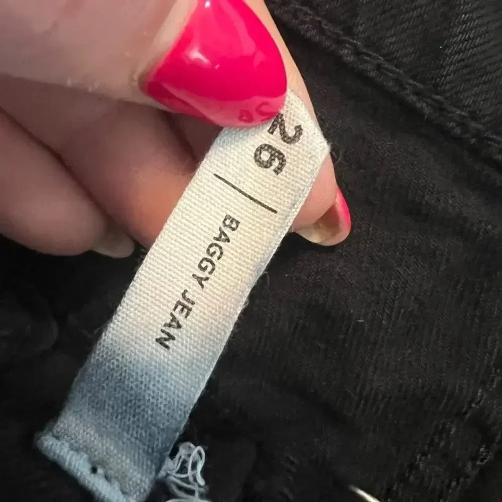 PacSun Women's Size 26‎ High Waisted Distressed Black Baggy Jeans - Image 8