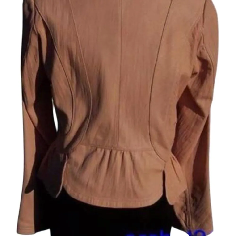 Cache Texture Butter Soft Pink Leather Jacket Top Lined Vented New NWT $298 - Image 9