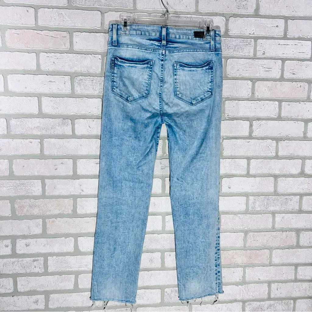 PAIGE Hoxton Straight Ankle Leg Raw Hem Distressed Jeans Pasadena Wash Size 27 - Image 6