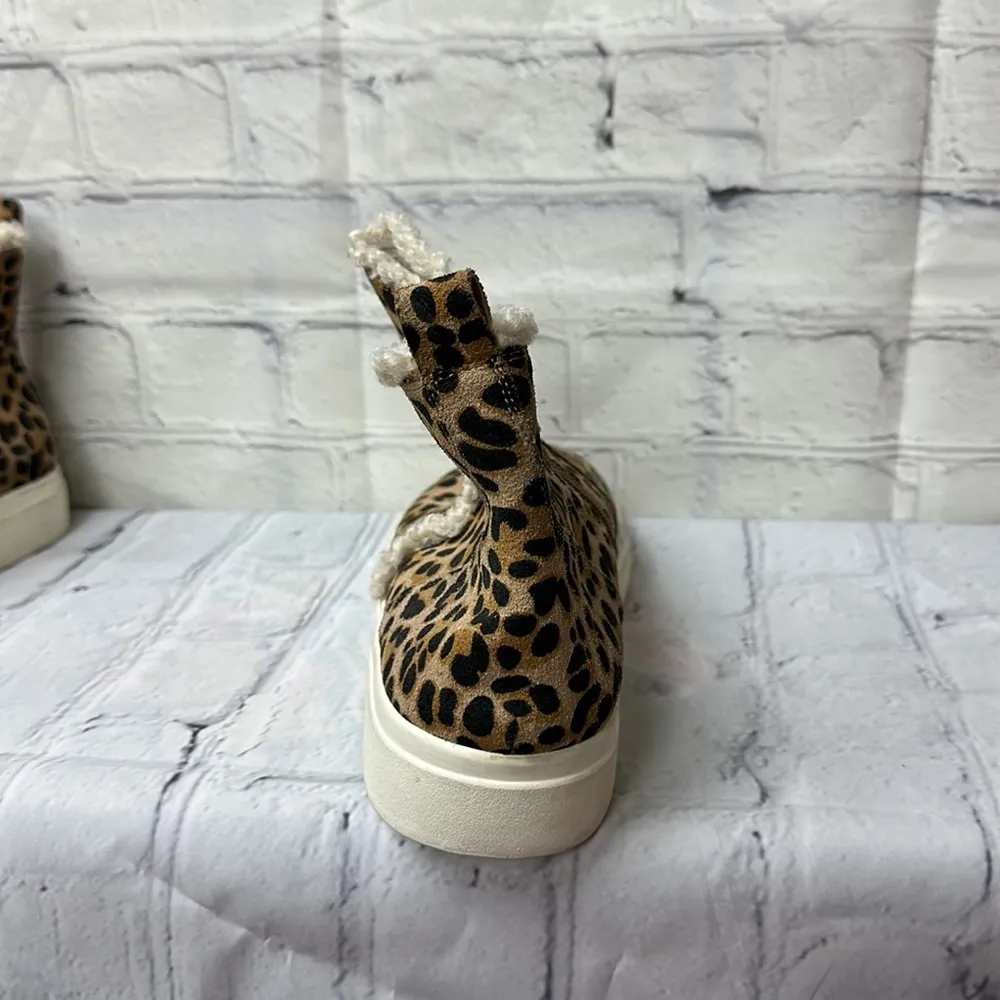 Sole society teagan leopard print leather faux shearling sneaker boot size 9.5m - Image 10