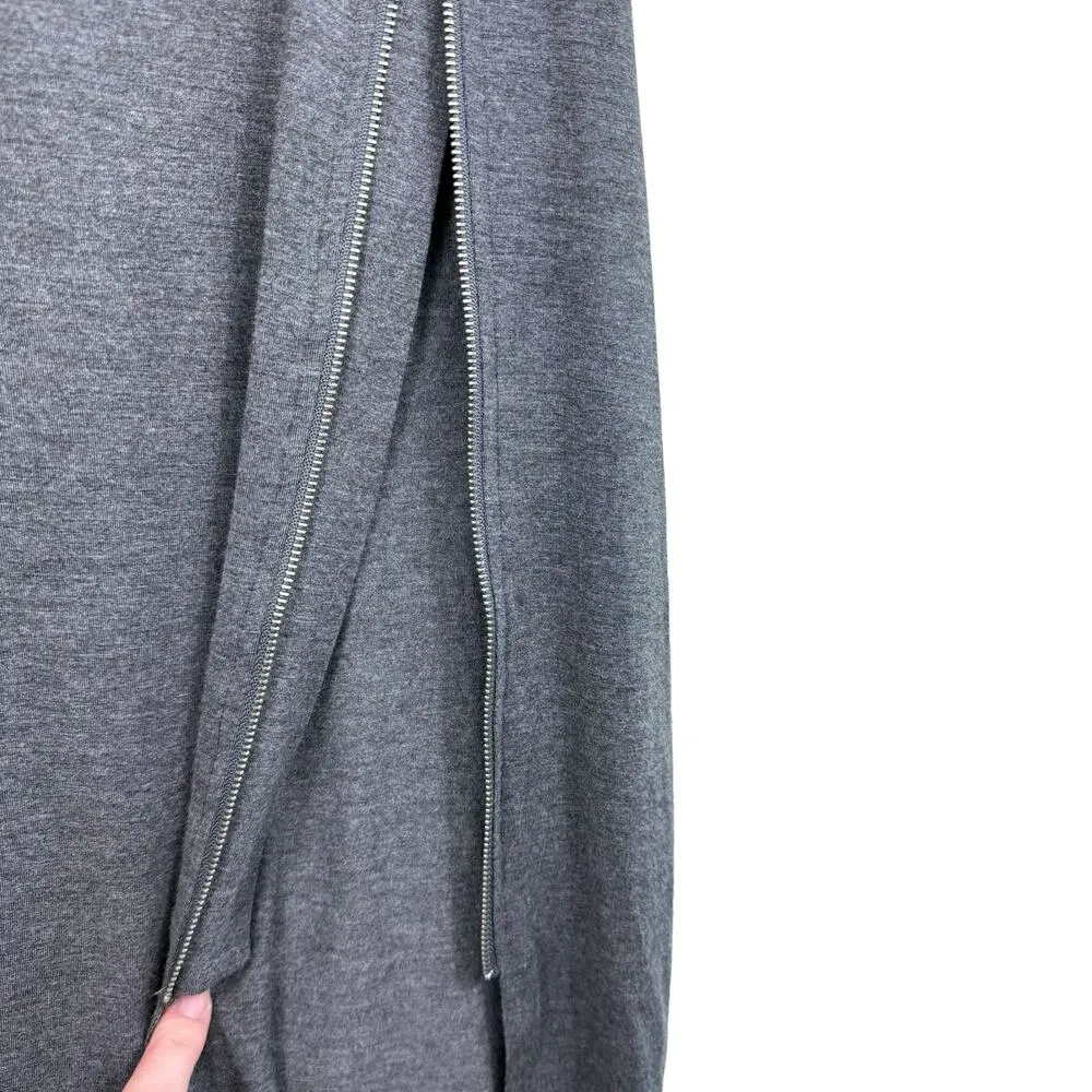 Just Fab Gray 3/4 Sleeve Boat Neck Lightweight Jersey Knit Stretchy Dress Size M - Image 4