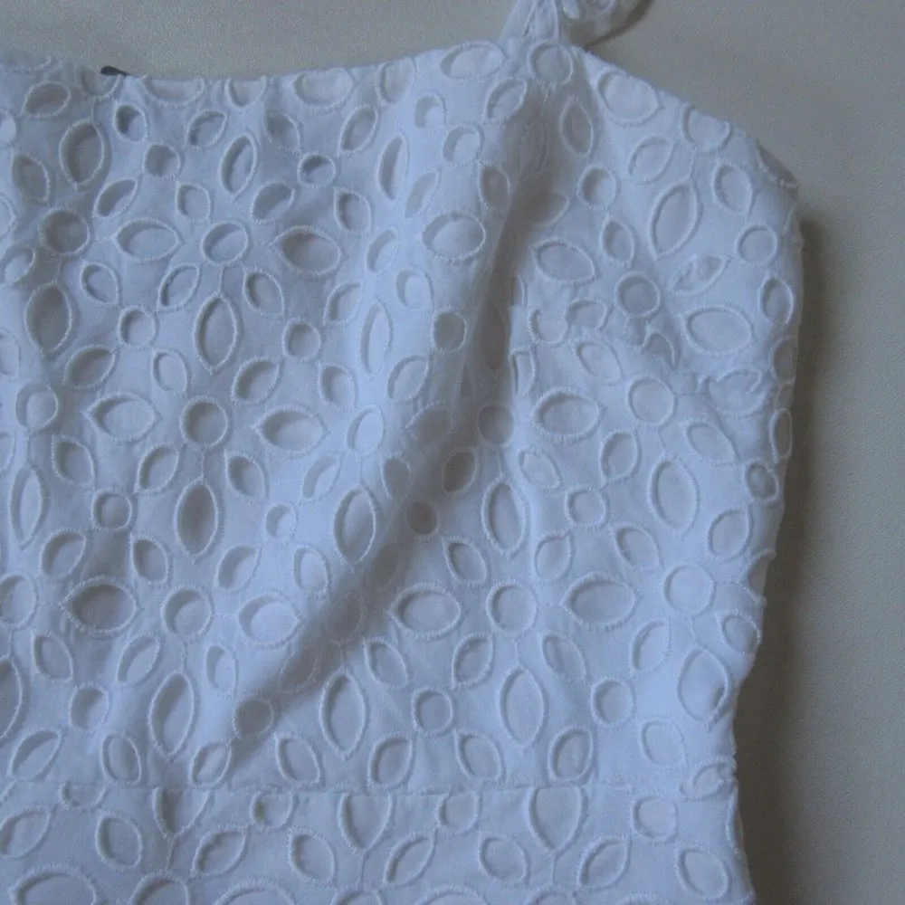 NWT J.Crew Tall Ruffle Jumpsuit in White Embroidered Eyelet Jumper 10 - Image 3