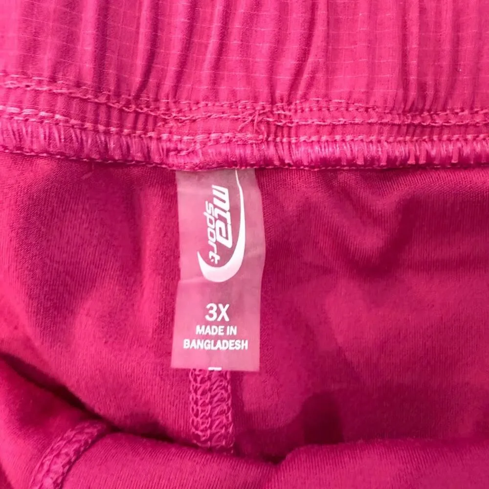 MTA Sport NWT Running Shorts Bike Liner Womens 3X Magenta Cinch Waist Activewear - Image 4