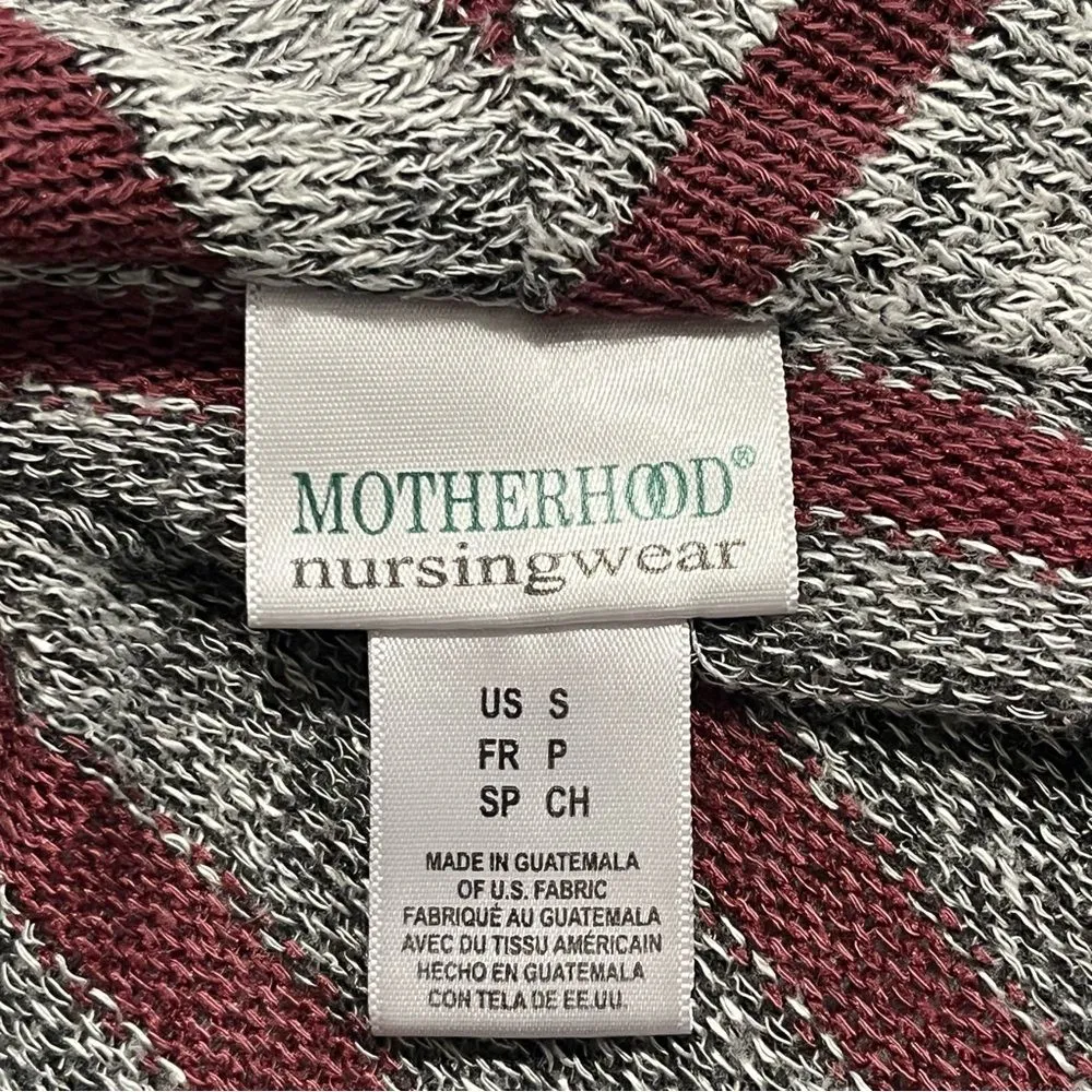 Motherhood Maternity Nursingwear Black Tank Top & Grey & Red Stripes Cardigan Sm - Image 5