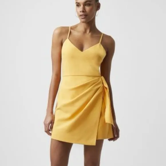 French Connection Yellow Whisper Structured A-Line Mini Dress Chic - Sz 2 - Image 2
