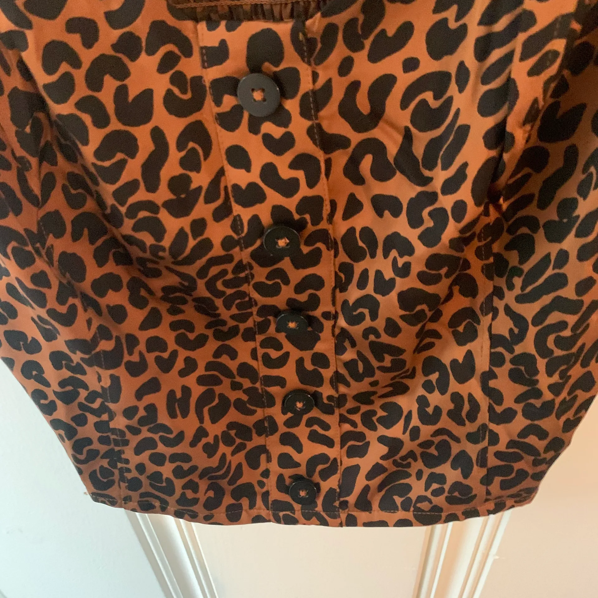 Leopard Button Cropped Tank Blouse 2 - Image 3