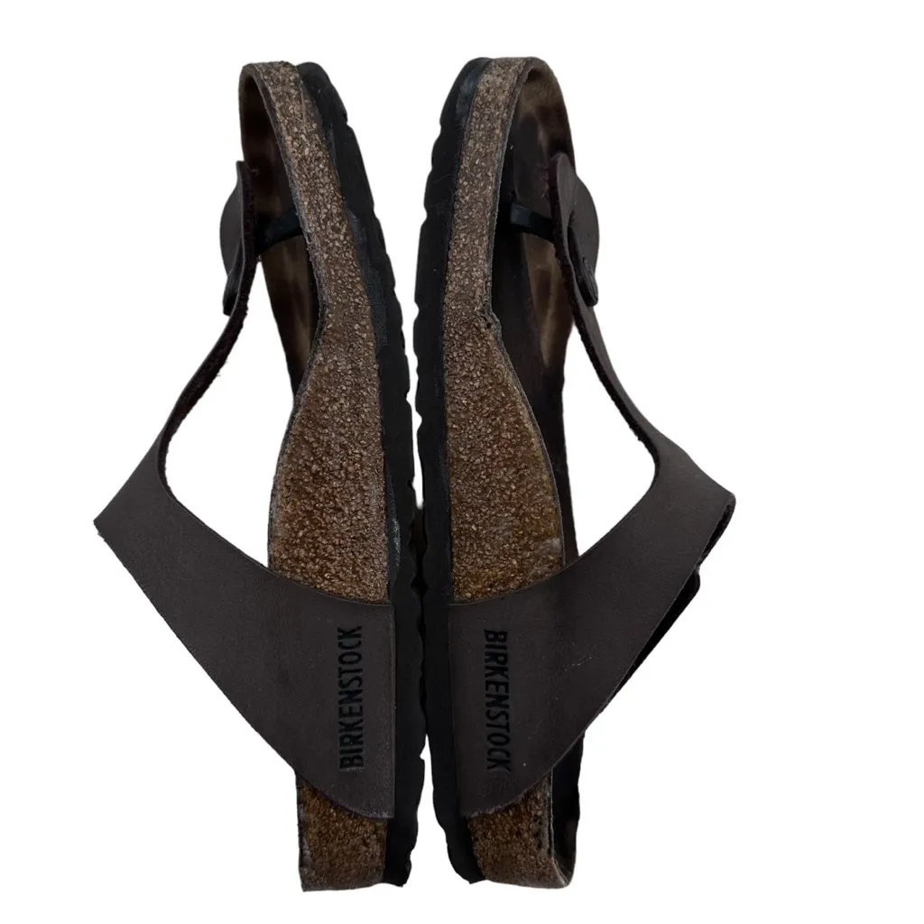 Birkenstock Women's Gizeh Mocha Brown Birko-Flor Thong Sandals‎ Size EU 38 US 7 - Image 6