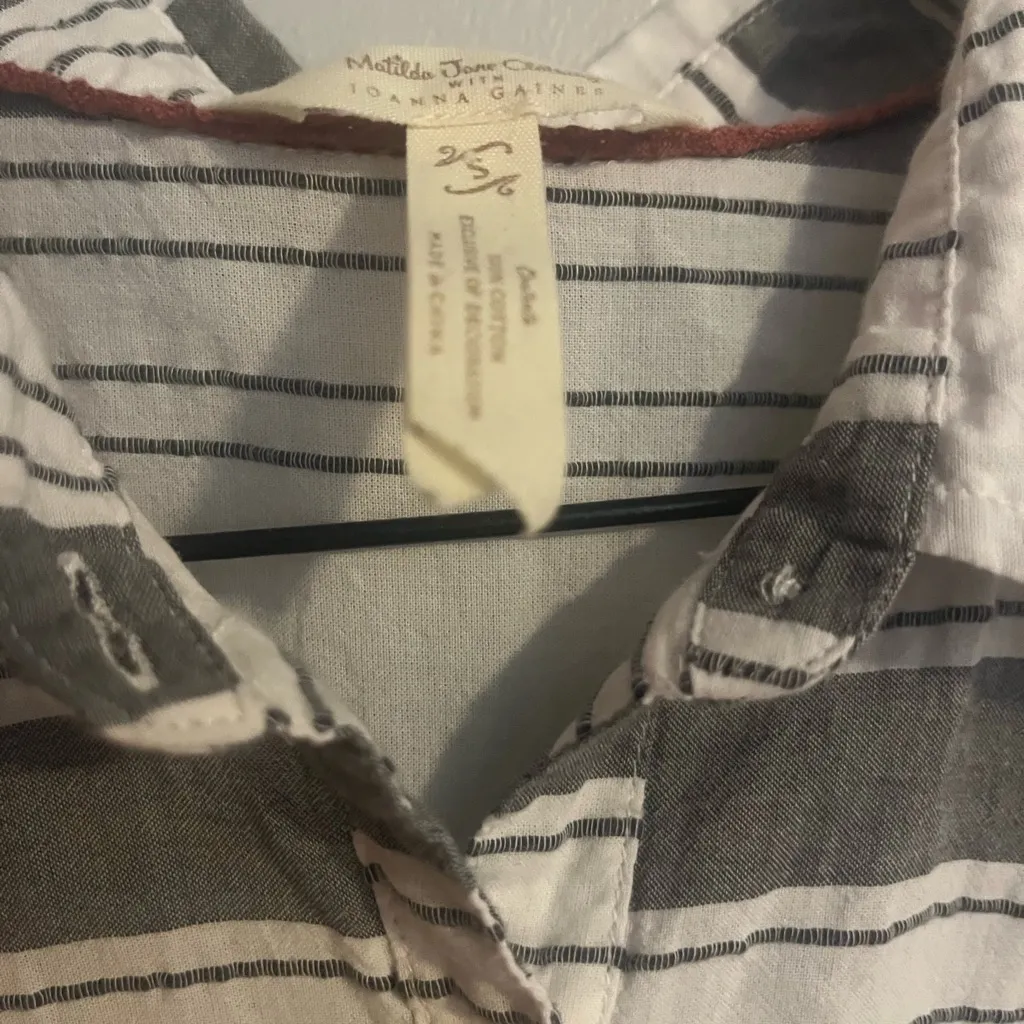 Matilda Jane‎ x Joanna Gaines Striped Cotton Shirt, Sz S - Image 5