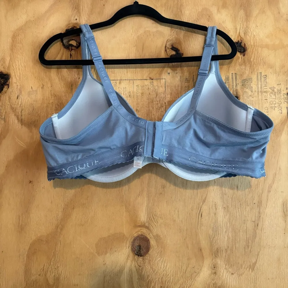 Cacique Blue Lace Lightly Lined T-Shirt Bra Size 44DD - Image 2