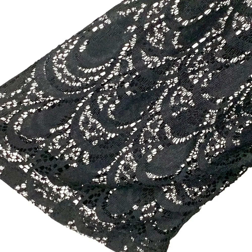 Whimsigoth Crochet Lace Fringe Black Open Front Kimono S Fairy Boho Vampire - Image 4