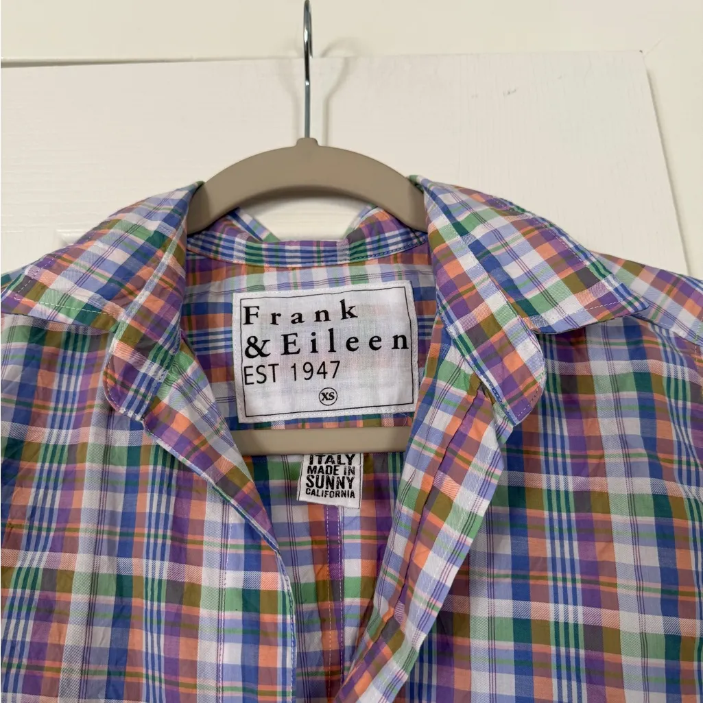Frank & Eileen Barry Plaid Pastel Stripe Button Down Shirt Top - Image 3