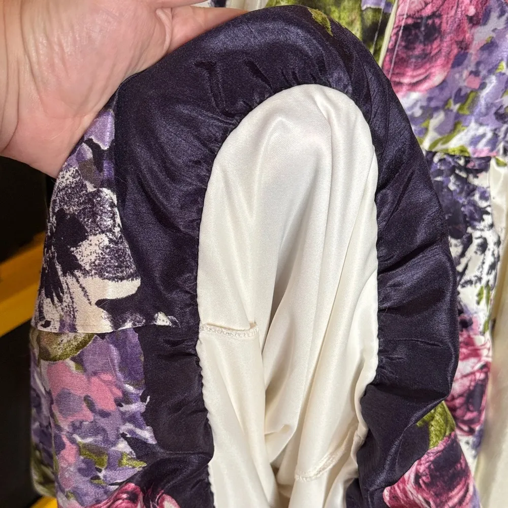 Torrid Vintage Label Purple Floral Ivory Bubble Hem Dress Size 24 - Image 13