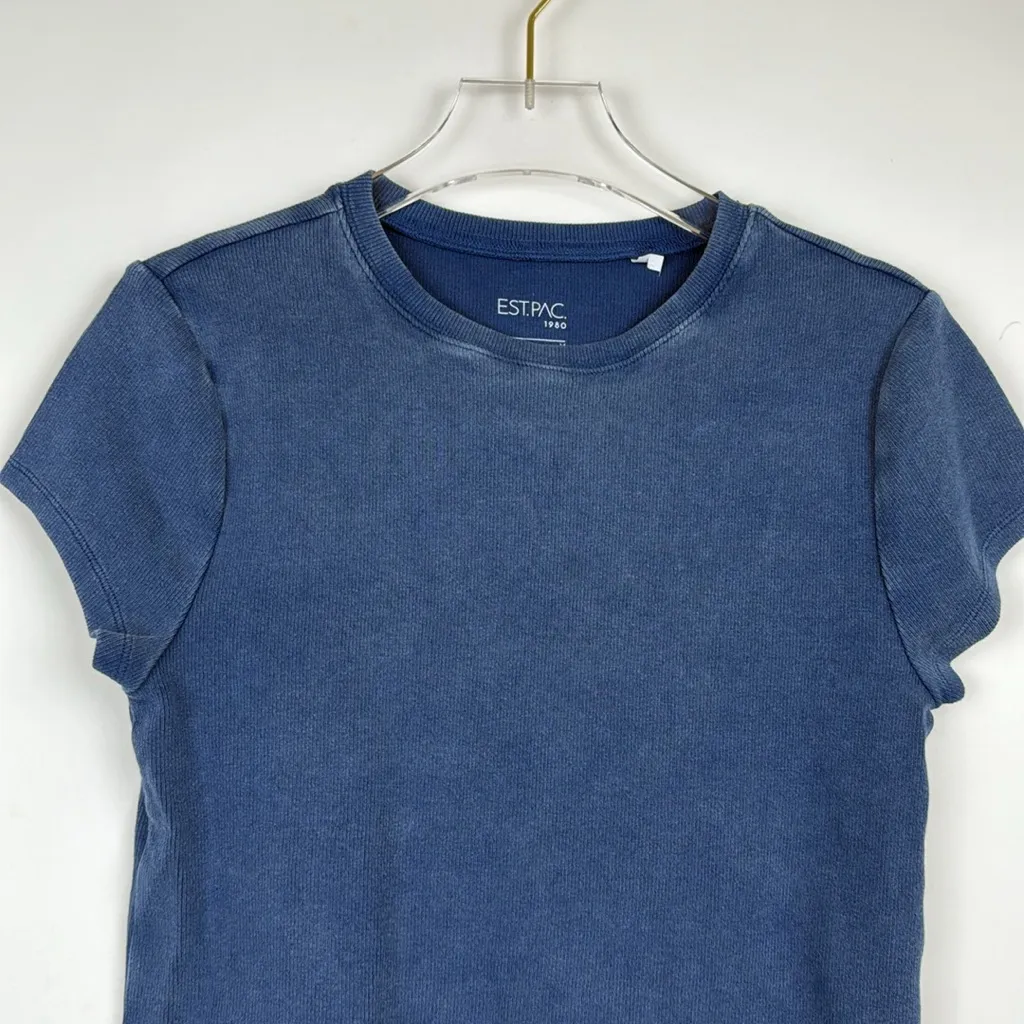 Pacsun EST.PAC Ribbed Short Sleeve Crew Neck Stretchy T-shirt Size Medium - Image 2