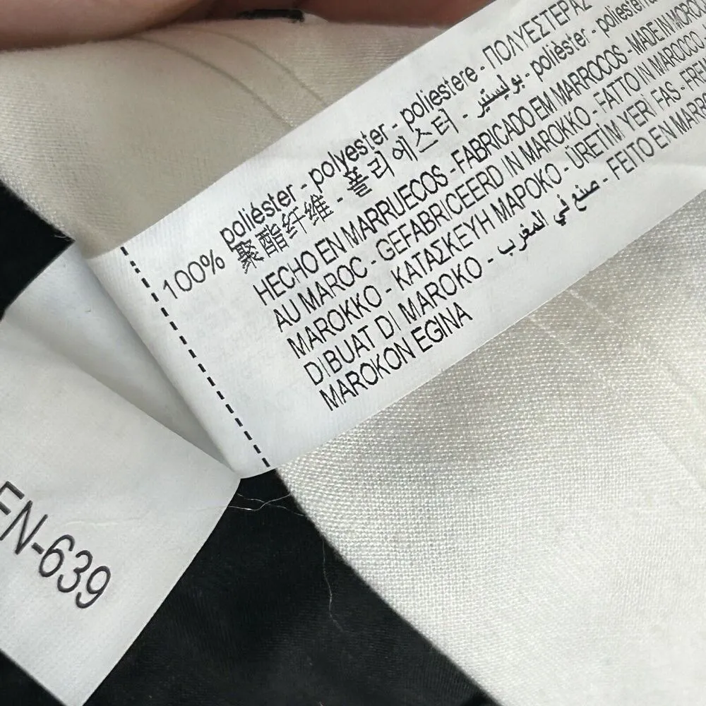 ZARA Pants Womens Medium black silver jacquard Flared Leg Slit Ankle Boggles Fav - Image 10