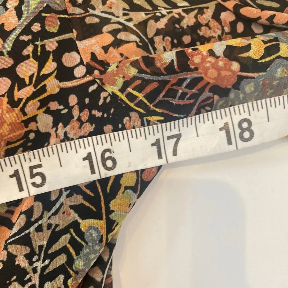 Topshop Surplice Neck Ruffle Sheer Mini Dress Forest Print Lined EUC Sz 6 - Image 10