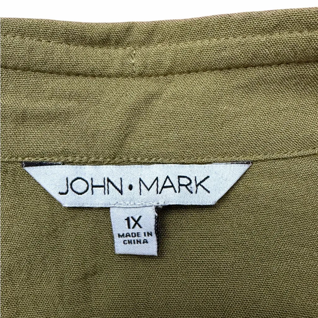 John Mark Olive Embroidered Button Down Shirt - Image 7