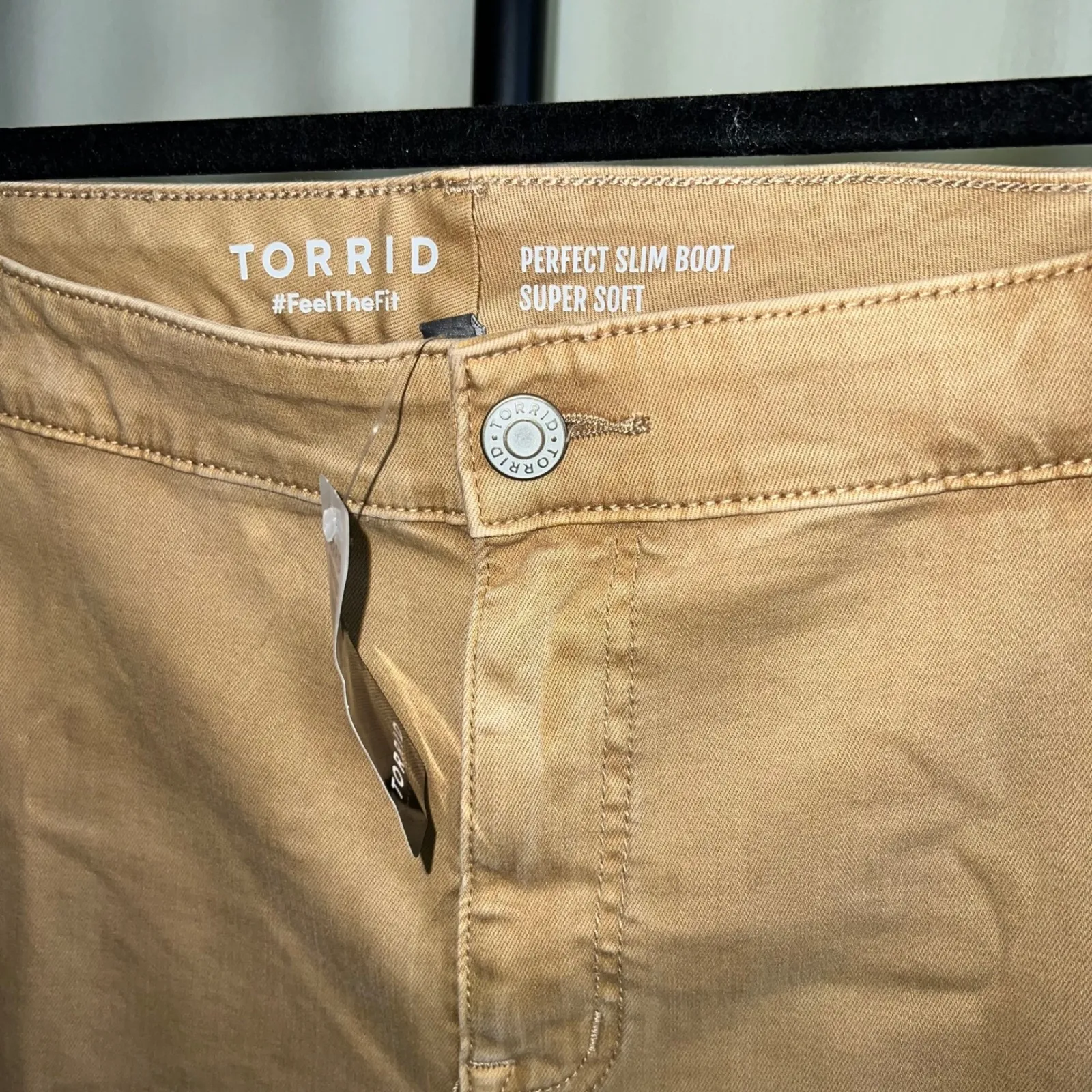 Torrid Perfect Slim Boot Super Soft Vintage Tan Twill Pants Womens 28S Career - Image 3