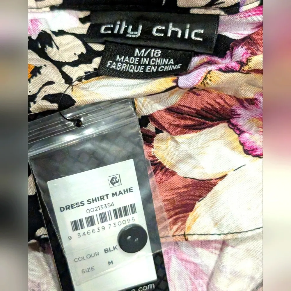 City Chic NWT Plus 18 M Tropical Floral Shirtdress Dress NEW Hawaiian Vacay - Image 7