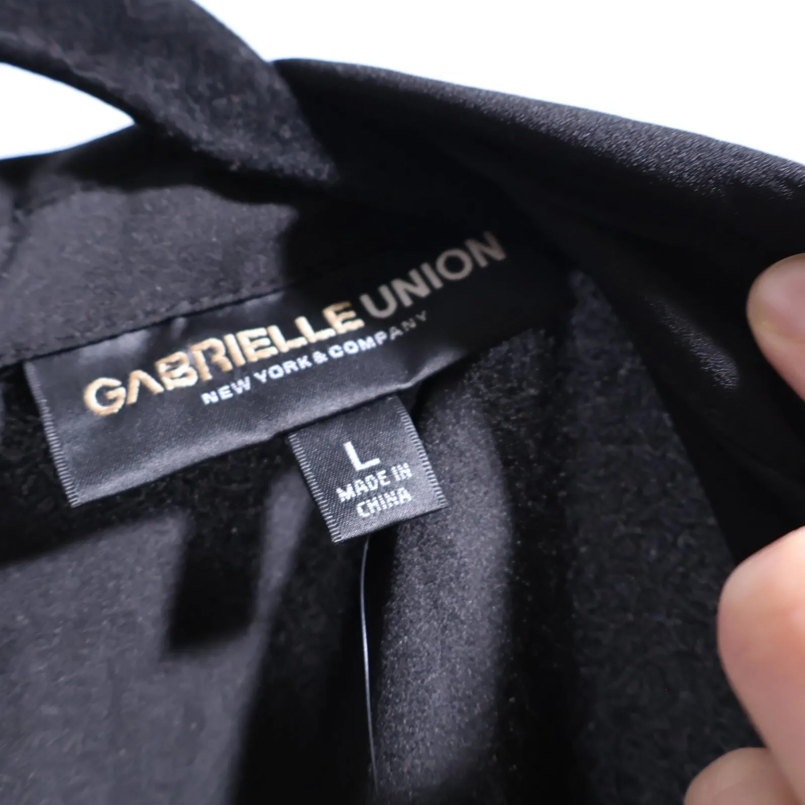 GABRIELLE UNION Black Jumpsuit Womens L Collared Long Sleeve‎ Faux Leather NWT Size L - Image 3