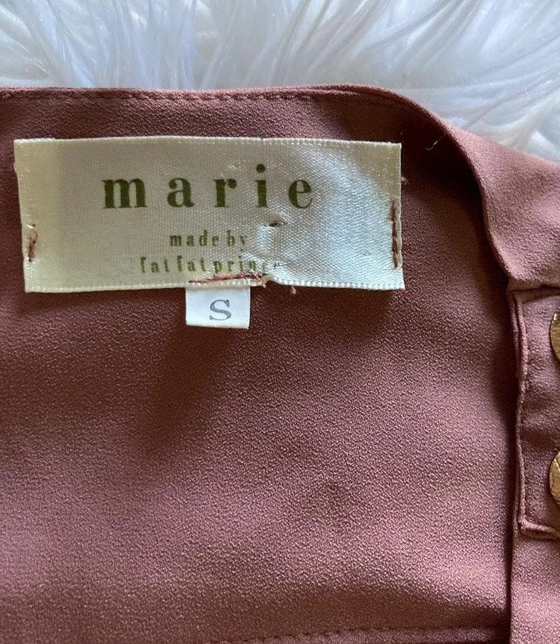 Marie Dusty Rose Studded Long Sleeve Romper Pink - Image 6