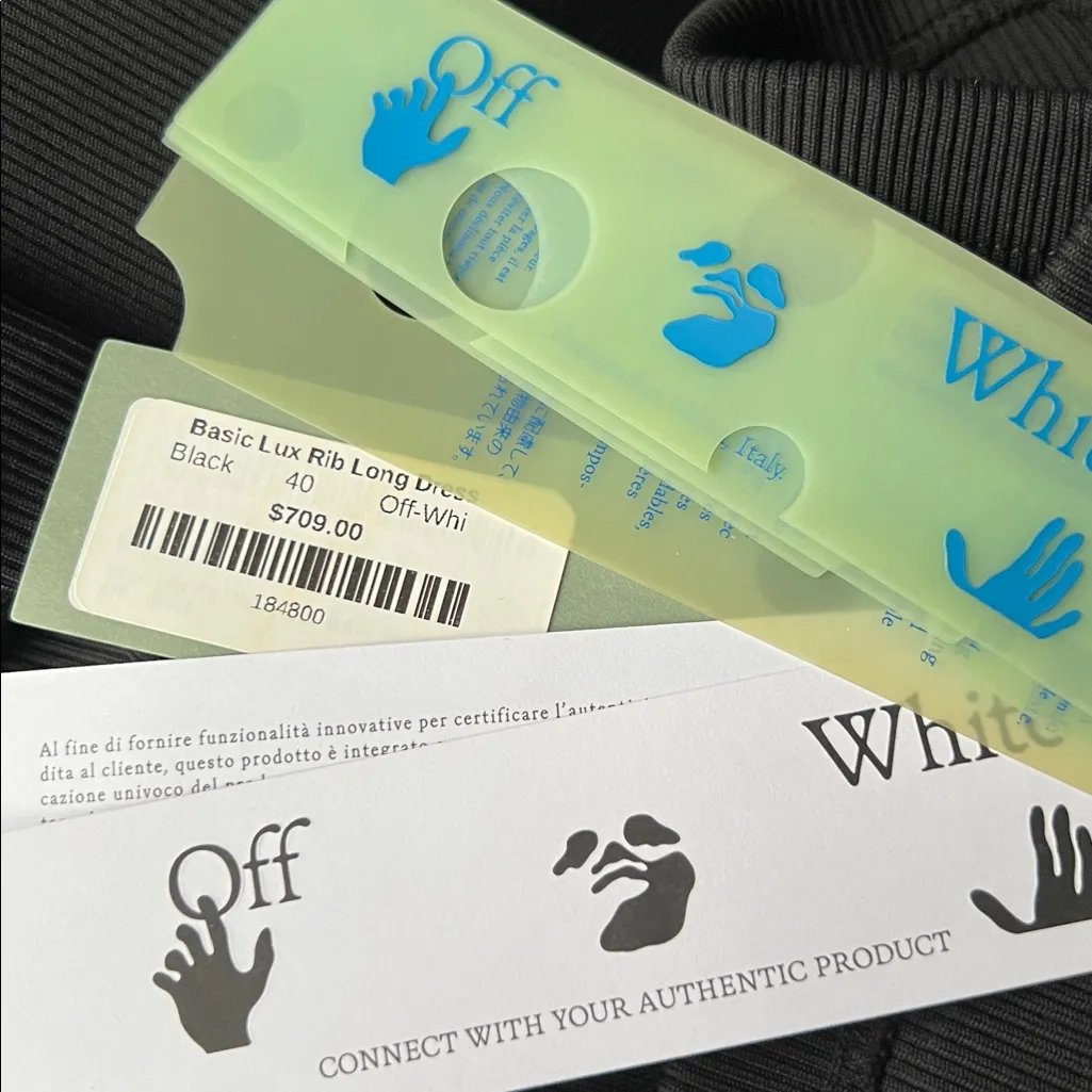 Off White Basic Lux Rib Long Dress NEW Size 40 / Small NEW with tags $709 - Image 3