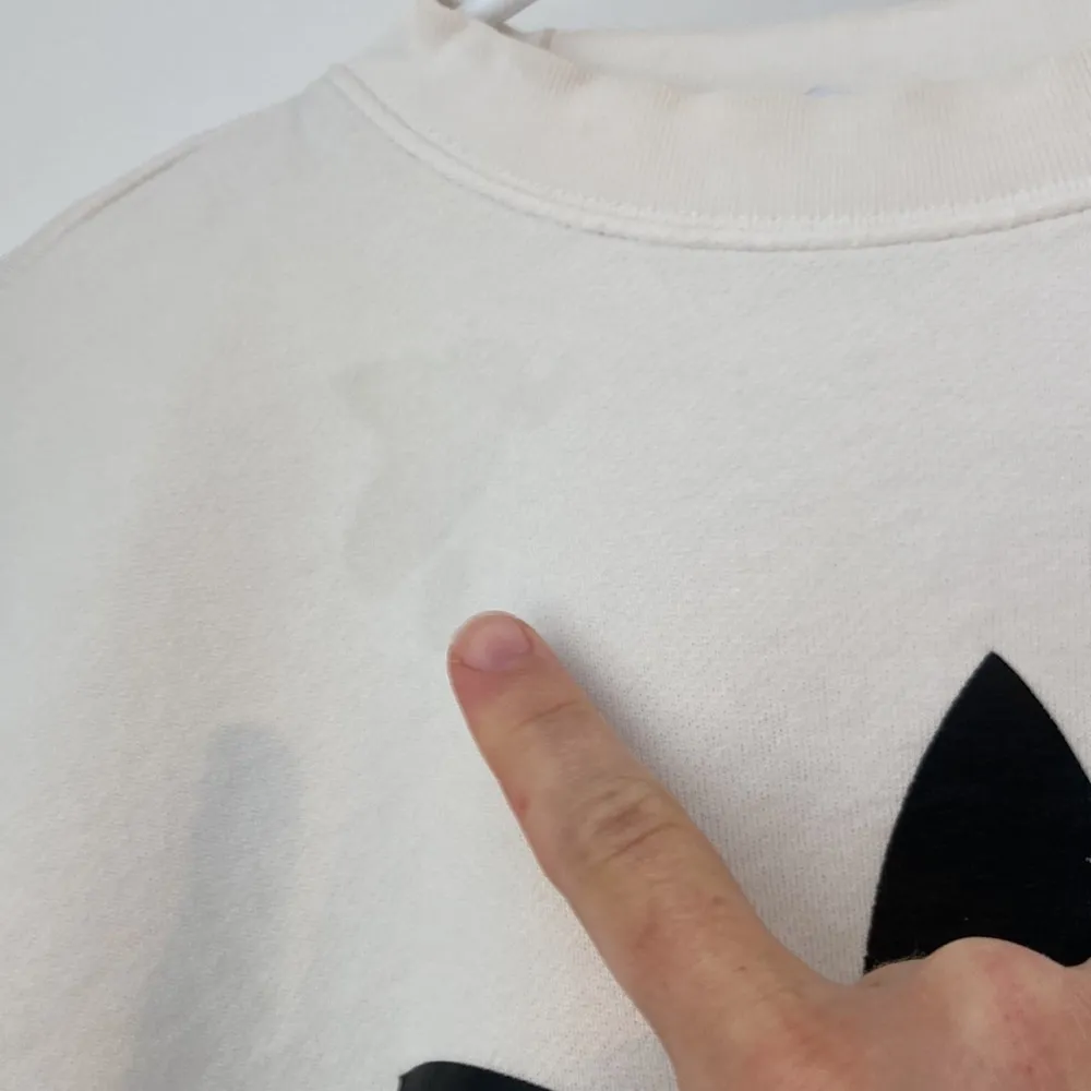 adidas Originals Trefoil Crew Sweatshirt sz S * flawed retro White - Image 5