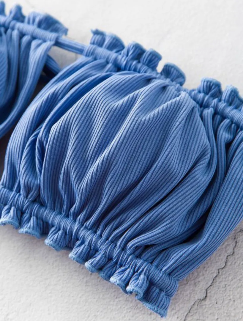 Boutique 🦋Ribbed Bandeau Bikini🦋 - Image 3