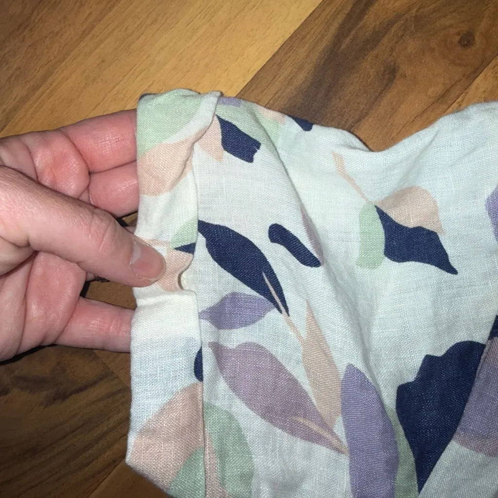 Rachel Zoe 100% linen‎ button front collar dress floral small lightweight easy - Image 4