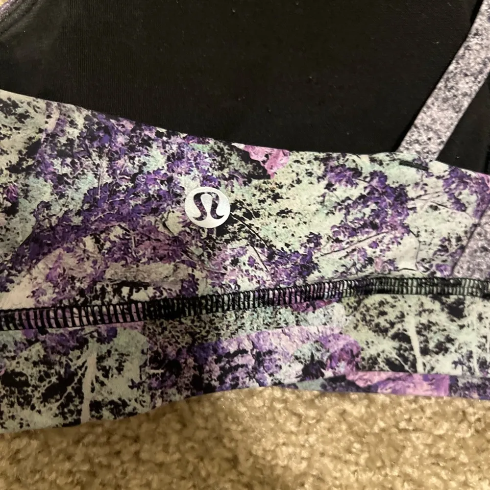 Lululemon Energy bra nulux 12 with pads vivid vision energy 50g multi black - Image 10