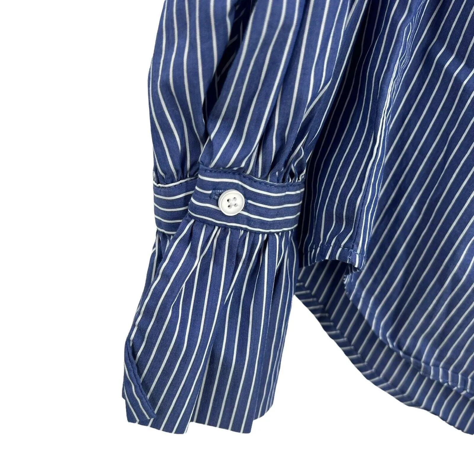 14th & Union Striped Button Front Embroidered Floral Shirt‎ Size Medium - Image 4