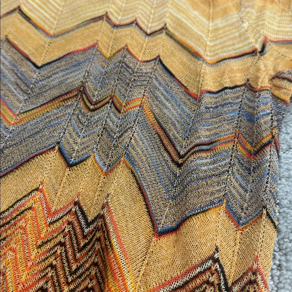 Ulla Johnson Priscilla Chevron Puff Sleeve Knit short sleeve yellow blue zigzag - Image 9